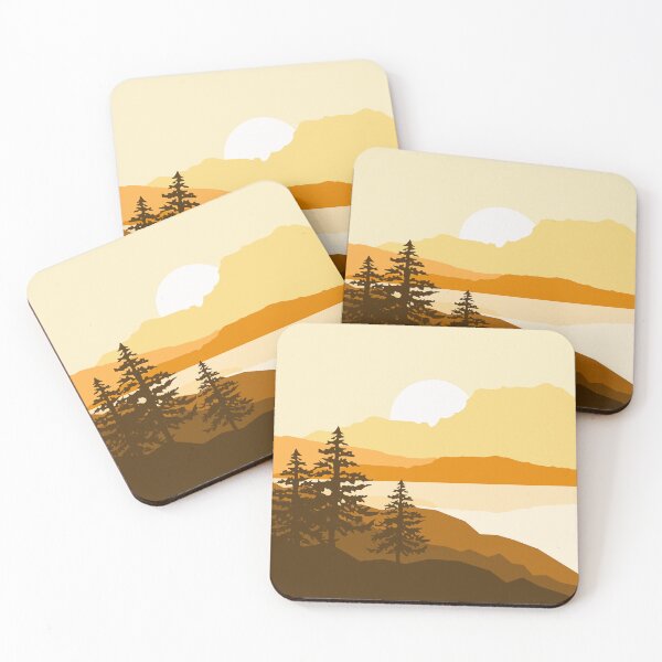 Item preview, Yellow mountain lake sunrise designed and sold by BattaAnastasia.