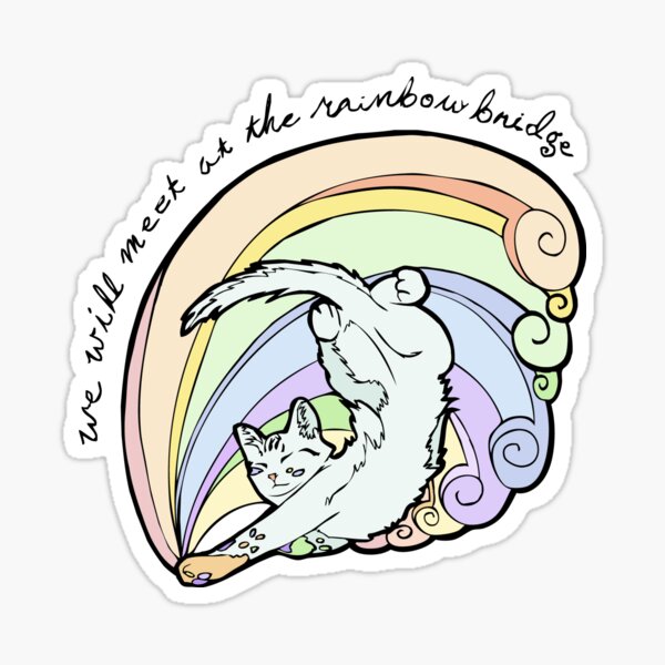Rainbow Bridge Kitty Color Spray Sticker