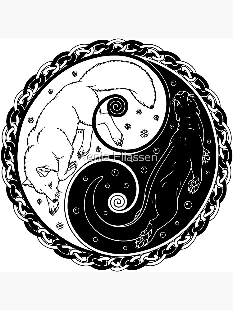 Fox Therian Ying Yang Picture Frame