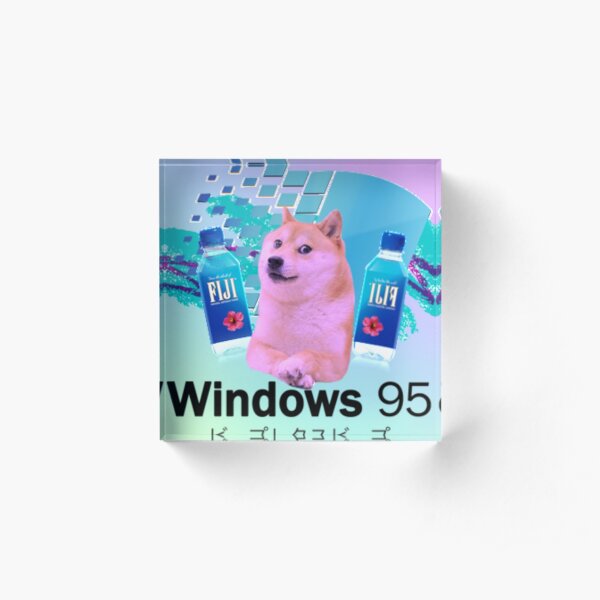 95 Doge Vaporwave Acrylic Block