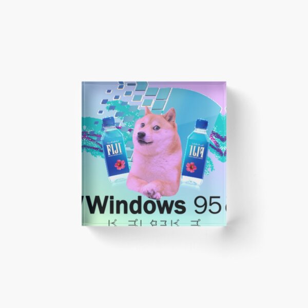 95 Doge Vaporwave Acrylic Block