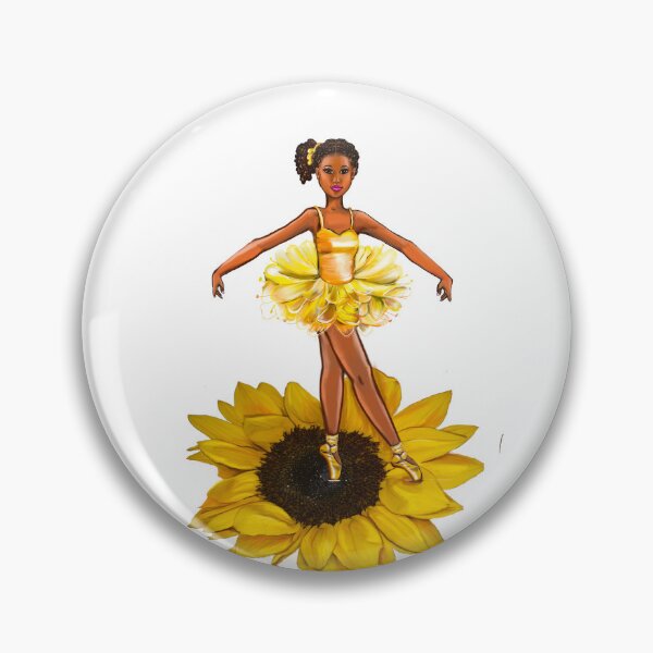 Item preview, Ballet sunflower dance - black ballerina tutu - African American brown skin ballerina dancing designed and sold by Artonmytee.