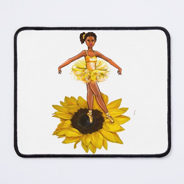 Item preview, Ballet sunflower dance - black ballerina tutu - African American brown skin ballerina dancing designed and sold by Artonmytee.