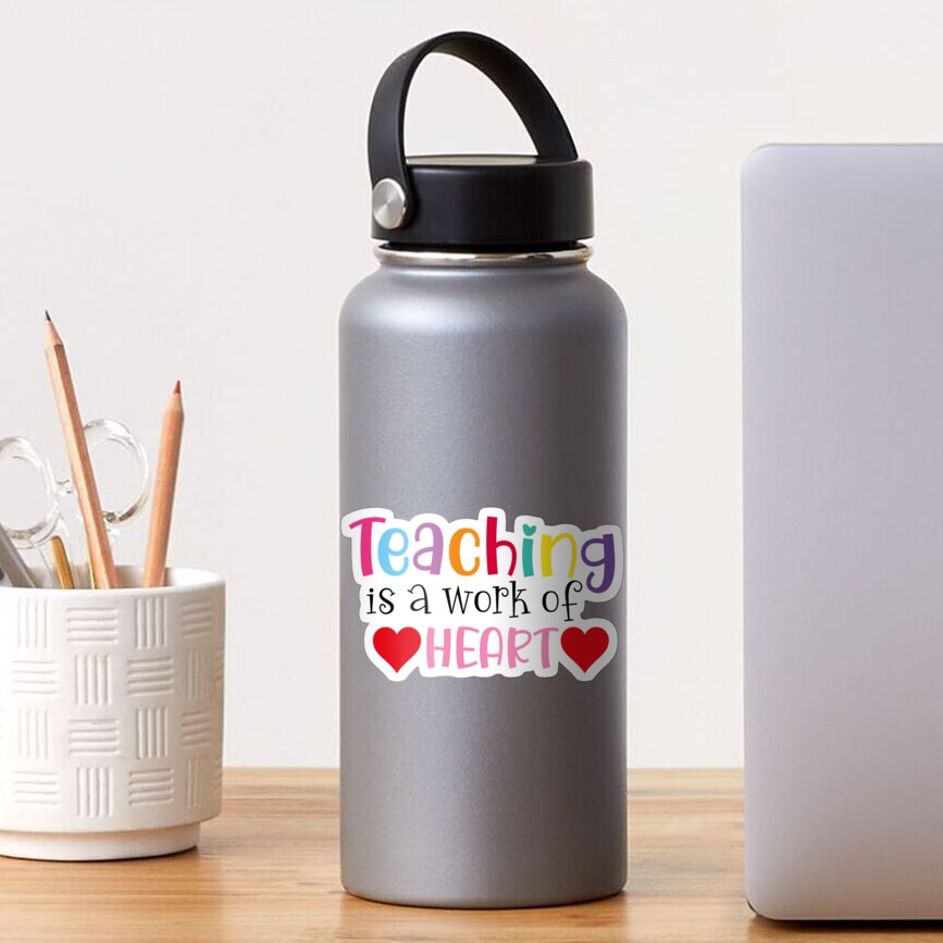 Teaching Is A Work Of Heart Water Bottle With Chug Lid & Carry