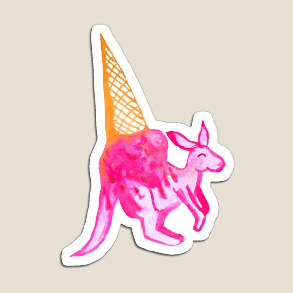 Kangaroo Ice Cream - By Merrin Dorothy Magnet