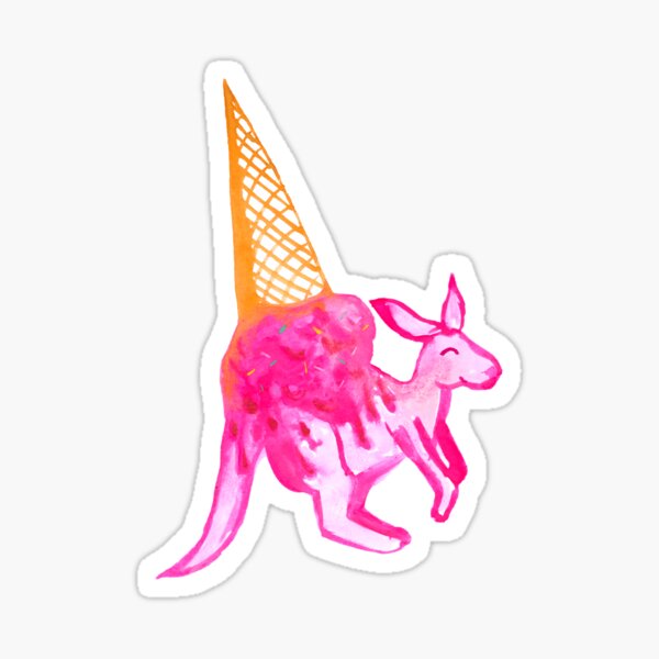 Kangaroo Ice Cream - By Merrin Dorothy Sticker