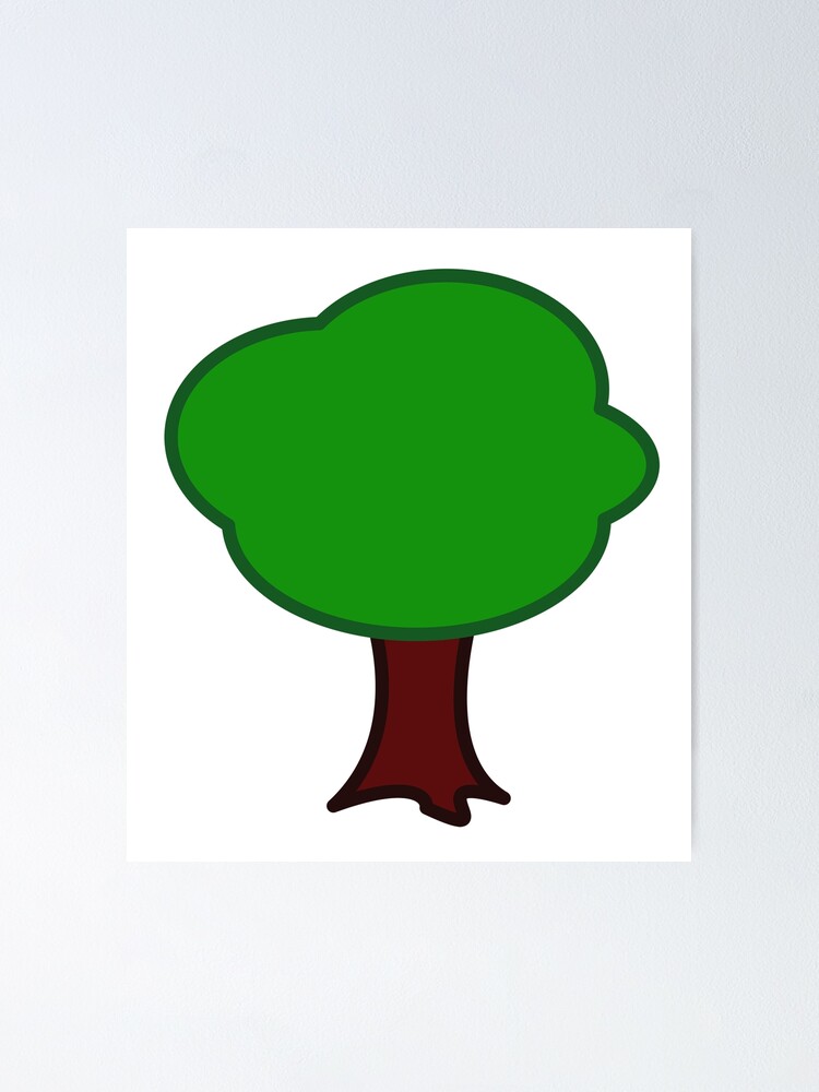 Simple Tree Cartoon Fun Funny Comic Joke Laugh Poster By Tomsredbubble Redbubble