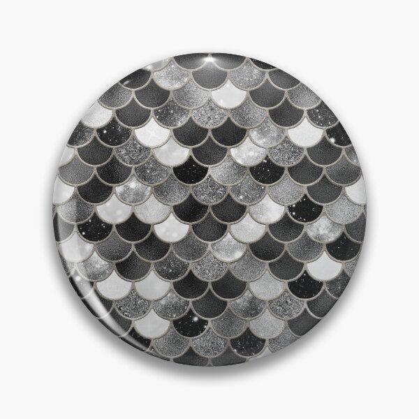 Item preview, Black & White Glitter Mermaid Scale Pattern designed and sold by PressedOak.