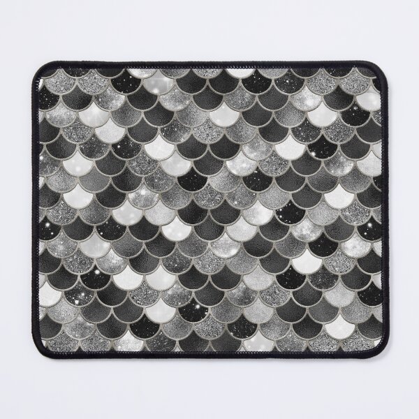 Item preview, Black & White Glitter Mermaid Scale Pattern designed and sold by PressedOak.