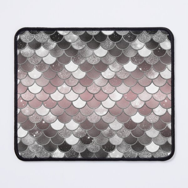 Item preview, Black and White Glitter Mermaid Scale Pattern Gradient designed and sold by PressedOak.