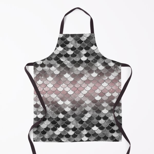 Item preview, Black and White Glitter Mermaid Scale Pattern Gradient designed and sold by PressedOak.