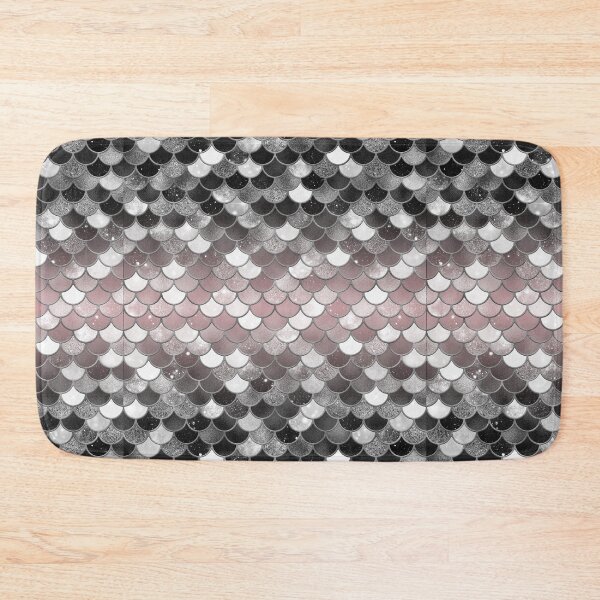 Item preview, Black and White Glitter Mermaid Scale Pattern Gradient designed and sold by PressedOak.