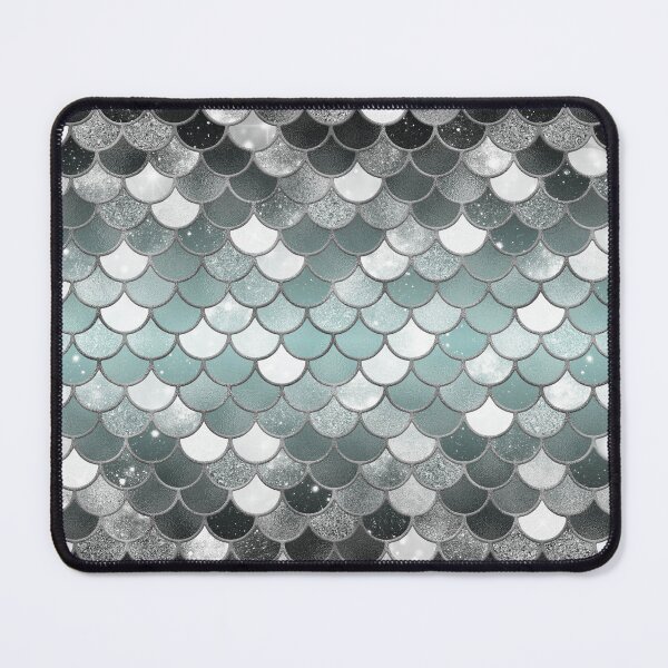 Item preview, Black and White Glitter Mermaid Scale Pattern Gradient 2 designed and sold by PressedOak.
