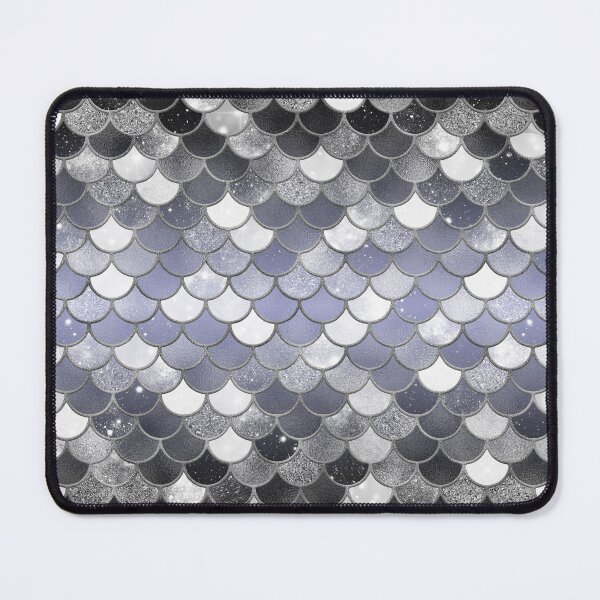 Item preview, Black and White Glitter Mermaid Scale Pattern Gradient 2 designed and sold by PressedOak.