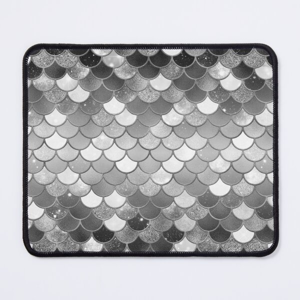 Item preview, Black and White Glitter Mermaid Scale Pattern Gradient 2 designed and sold by PressedOak.