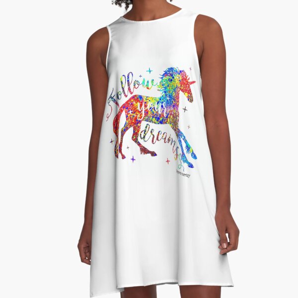 Follow your dreams magic unicorn A-Line Dress
