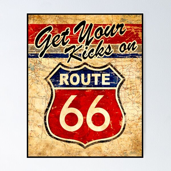 Item preview, ROUTE 66: Vintage Highway Sign Print designed and sold by posterbobs.
