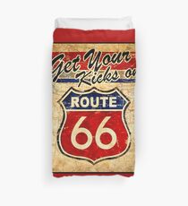 ROUTE 66: Vintage Highway Sign Print Duvet Cover