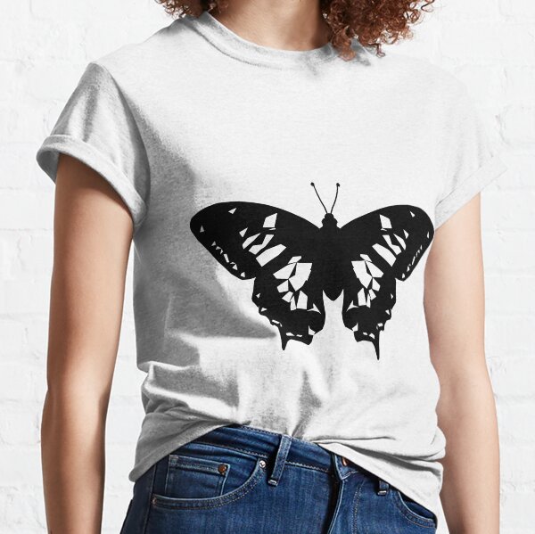 Swallowtail Butterfly Papilio Machaon Lowpoly strong silhouette Classic T-Shirt