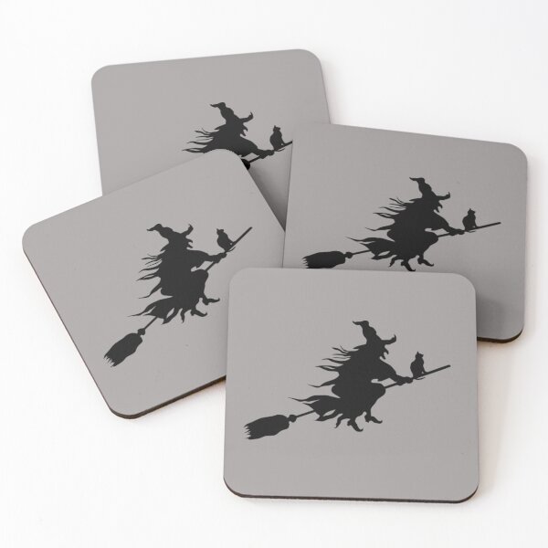 Item preview, CLASSIC Black Witch Flying Broom Cat Silhouette Halloween All Year Long! designed and sold by bayberrygal.