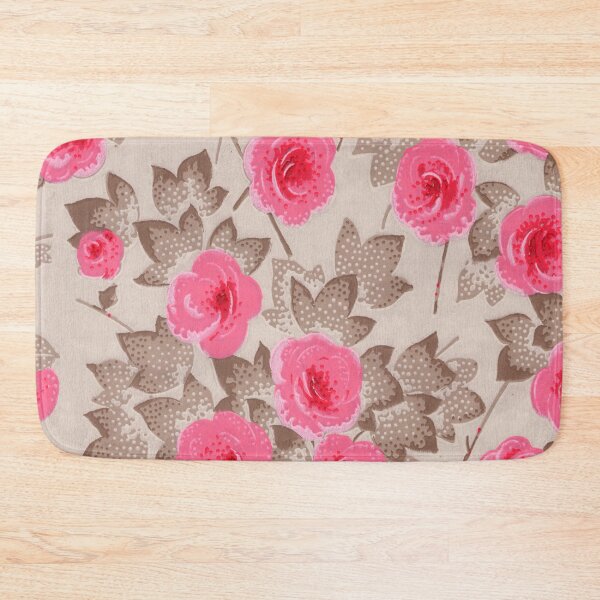 Item preview, Vintage French Wallpaper Pink Roses designed and sold by VintageABC.