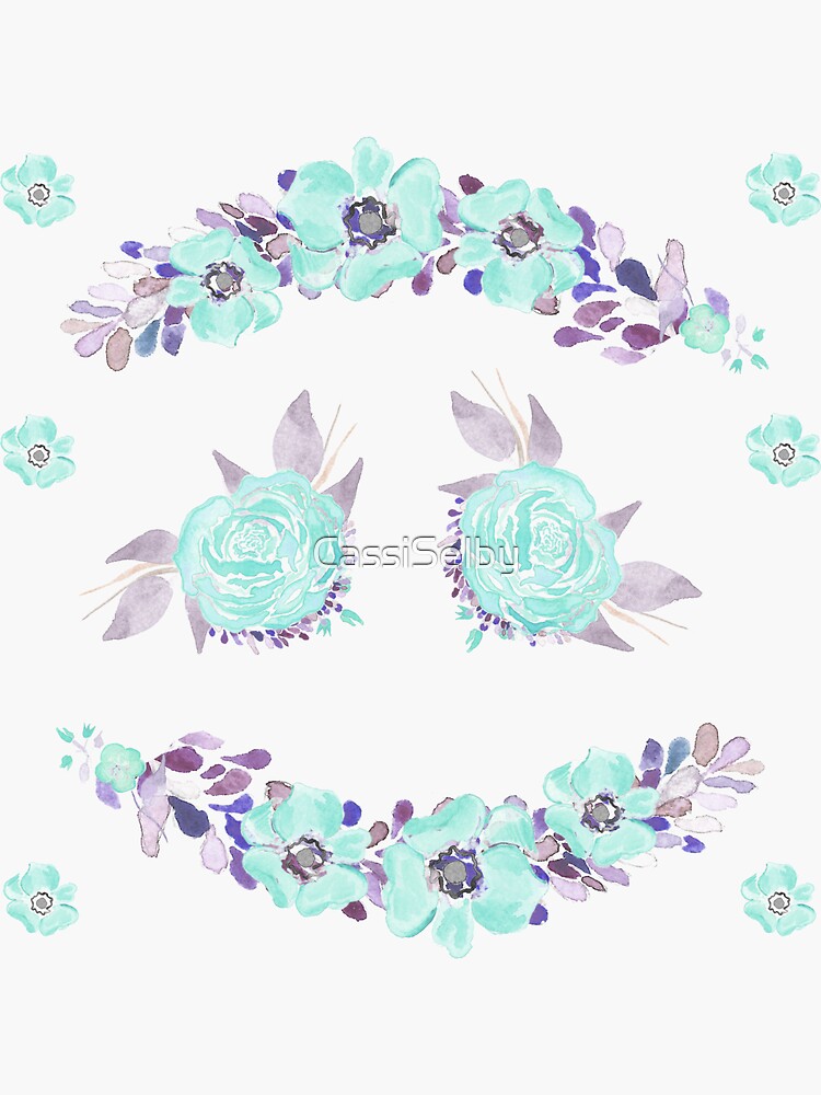 watercolor floral stickers 5 sticker by cassiselby redbubble