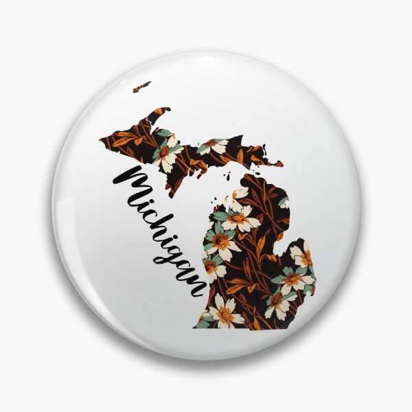 Item preview, Floral Map of USA States Michigan - Map of Michigan designed and sold by AmethystMurad.