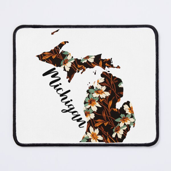 Item preview, Floral Map of USA States Michigan - Map of Michigan designed and sold by AmethystMurad.