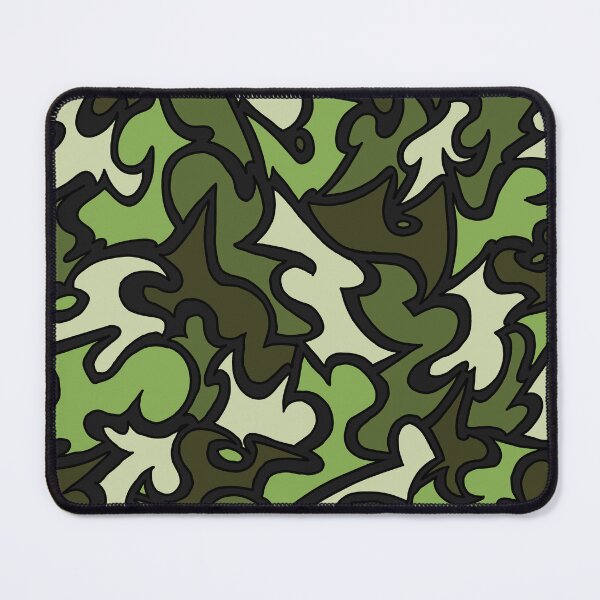 Item preview, Camo-Khaki Graffiti print [ black background ] designed and sold by AllWeronika-03.