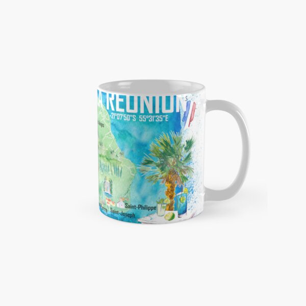 Item preview, La Reunion Illustrated Island Travel Map with Tourist Highlights designed and sold by artshop77.