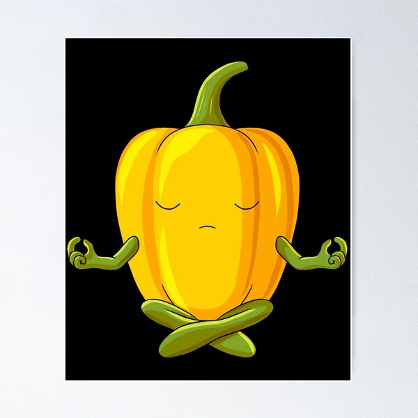 Item preview, Funny Yoga Vegetable Meditating Bell Pepper designed and sold by UpYourSelf.
