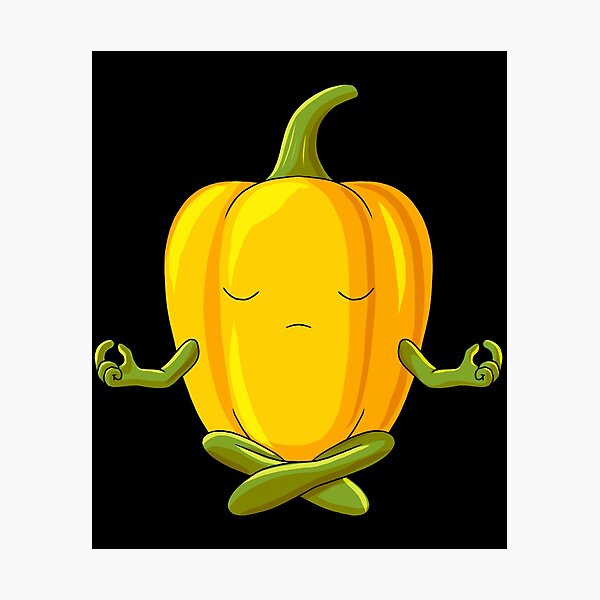 Item preview, Funny Yoga Vegetable Meditating Bell Pepper designed and sold by UpYourSelf.