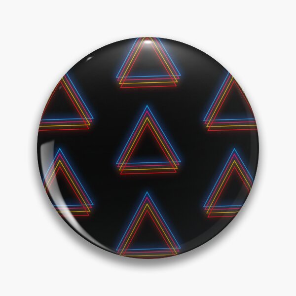 Item preview, 1980s Rainbow Glow Triangles Single and Repeating Large Size Pattern designed and sold by Nicolette Olivier.