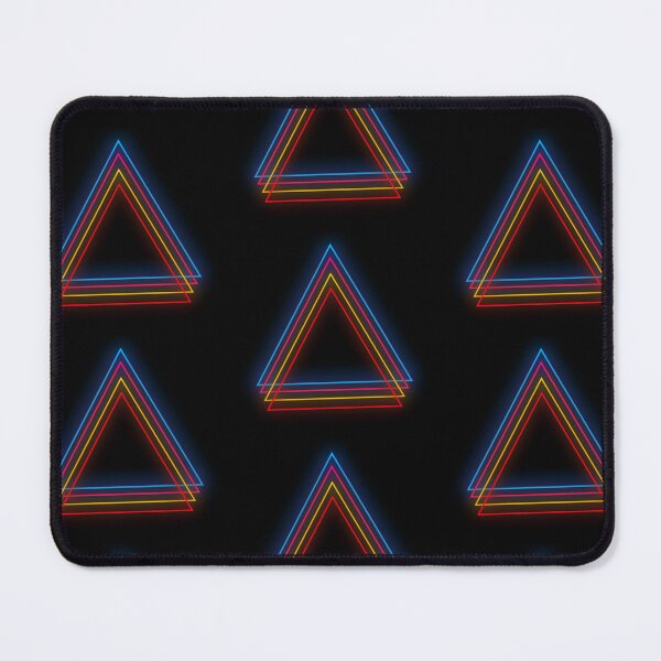 Item preview, 1980s Rainbow Glow Triangles Single and Repeating Large Size Pattern designed and sold by Nicolette Olivier.