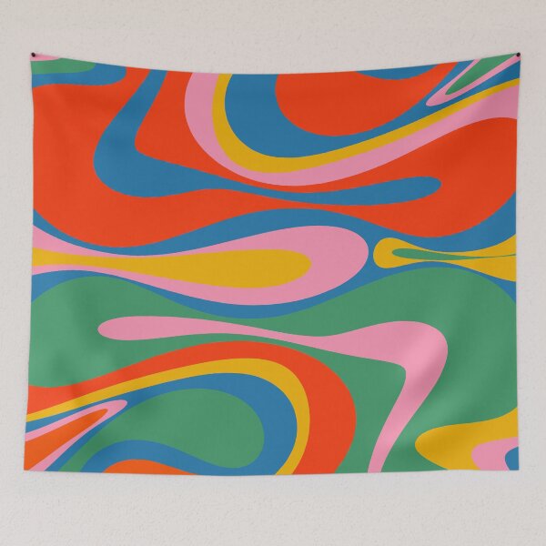 Item preview, Mod Thang Colorful Retro Modern Abstract Pattern in Rainbow Pop Colors designed and sold by kierkegaard.