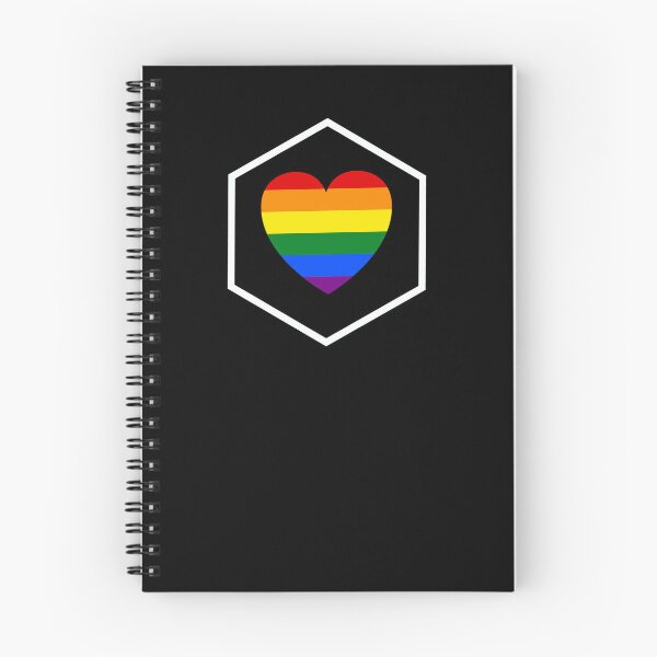 Item preview, Pride rainbow heart hexagon designed and sold by Sci-Art-Cafe.
