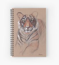 UNFINISHED BUSINESS - Original Tiger Drawing - Mixed Media (acrylic paint & pencil) Spiral Notebook