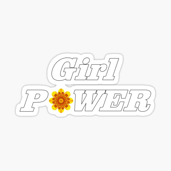 Item preview, Girl power slogan with yellow and orange flower designed and sold by LV-creator.