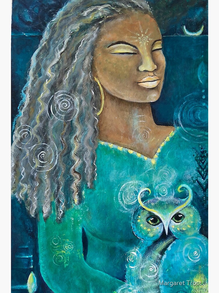 Thumbnail 2 of 2, Art Board Print, She Listens Within for Guidance designed and sold by margarettrost.