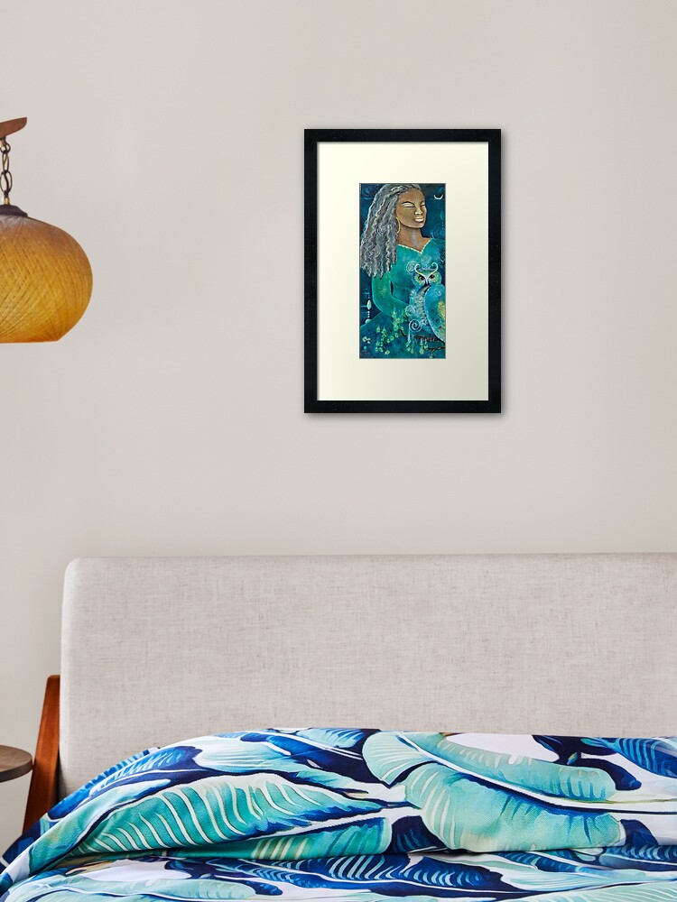 Thumbnail 2 of 7, Framed Art Print, She Listens Within for Guidance designed and sold by margarettrost.