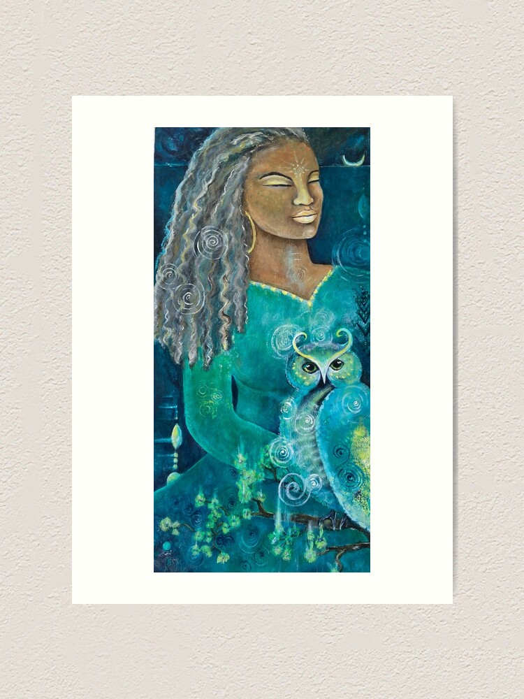 Thumbnail 1 of 3, Art Print, She Listens Within for Guidance designed and sold by margarettrost.