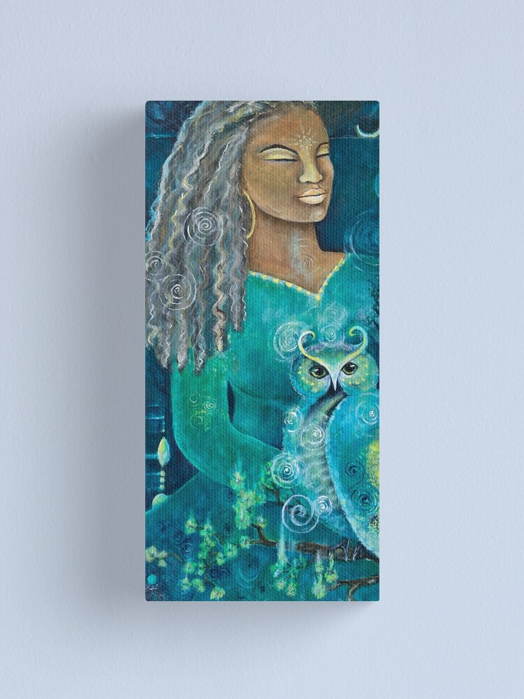 Thumbnail 1 of 3, Canvas Print, She Listens Within for Guidance designed and sold by margarettrost.