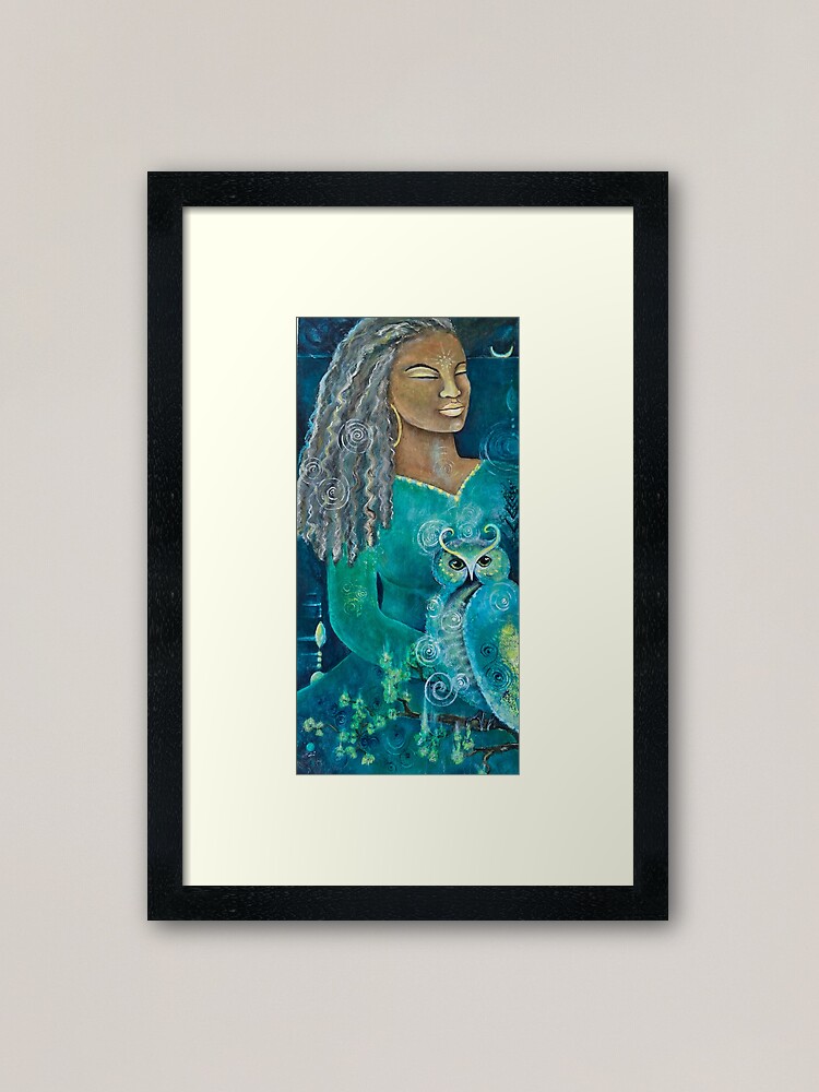 Thumbnail 1 of 7, Framed Art Print, She Listens Within for Guidance designed and sold by margarettrost.