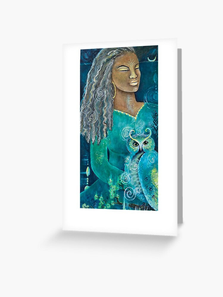 Thumbnail 1 of 2, Greeting Card, She Listens Within for Guidance designed and sold by margarettrost.