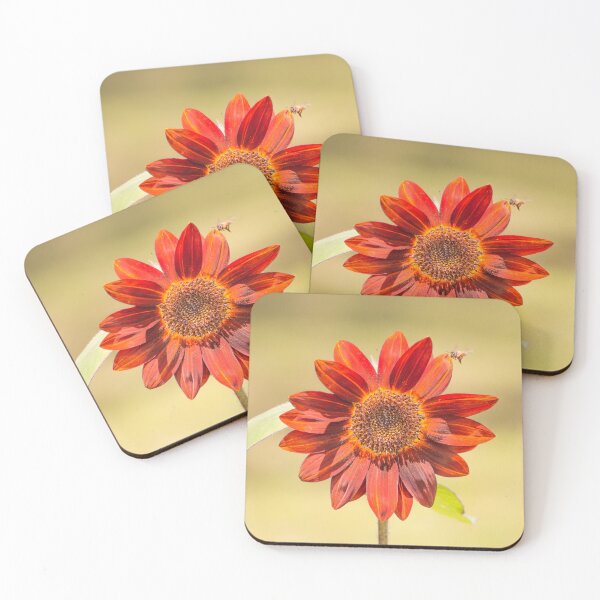 Item preview, Bee on a Prado Red Sunflower designed and sold by Zina Stromberg.