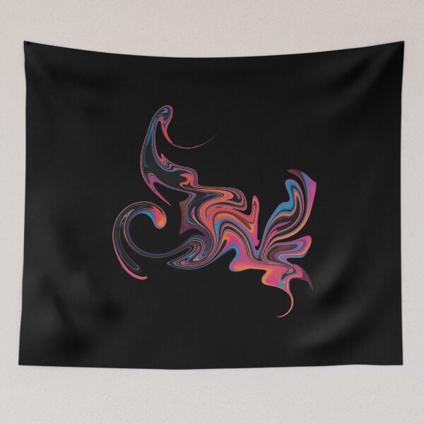 Item preview, Orange Pink Black Blue Abstract designed and sold by Lucky-Town-Art.