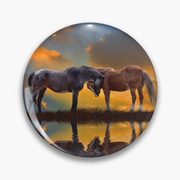 Item preview, The Meet Up Horses Pond of Water and Sunset designed and sold by Stephanie Laird.