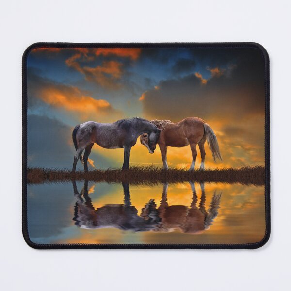 Item preview, The Meet Up Horses Pond of Water and Sunset designed and sold by Stephanie Laird.