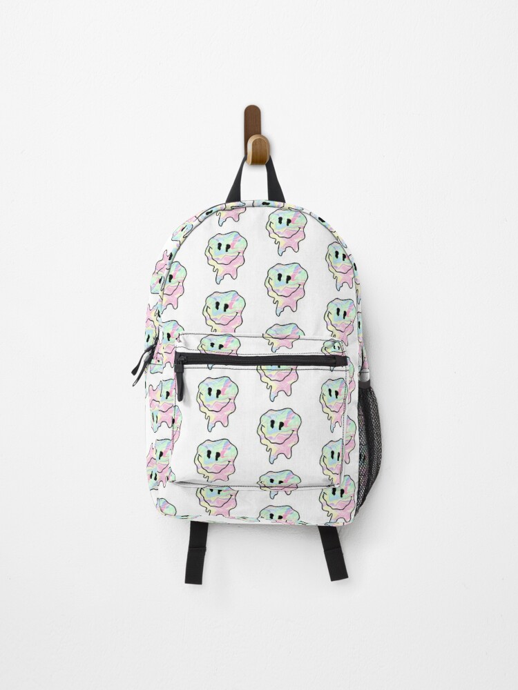 Drippy Melting Smiley - Light Pink Backpack for Sale by Art by