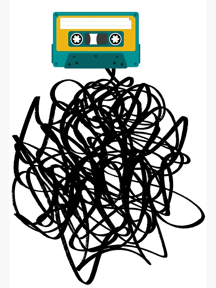 "Crazy Jammed Cassette Tape" Poster for Sale by tapeisdamessage Redbubble